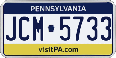 PA license plate JCM5733