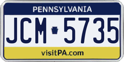PA license plate JCM5735