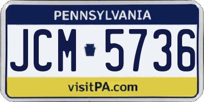 PA license plate JCM5736