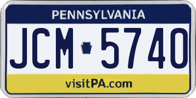 PA license plate JCM5740