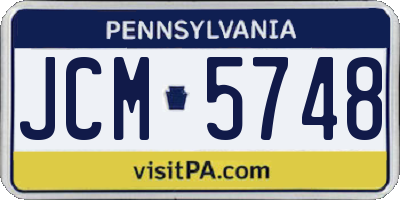 PA license plate JCM5748