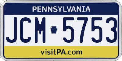 PA license plate JCM5753