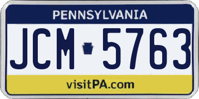 PA license plate JCM5763