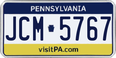 PA license plate JCM5767