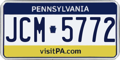 PA license plate JCM5772