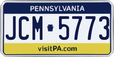 PA license plate JCM5773