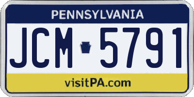 PA license plate JCM5791