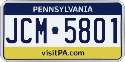 PA license plate JCM5801
