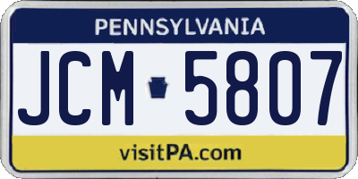 PA license plate JCM5807