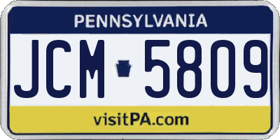 PA license plate JCM5809