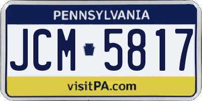 PA license plate JCM5817