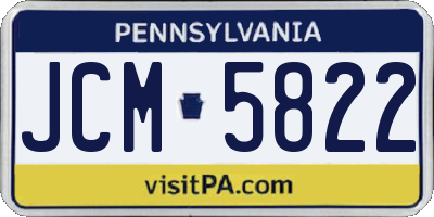 PA license plate JCM5822