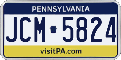 PA license plate JCM5824