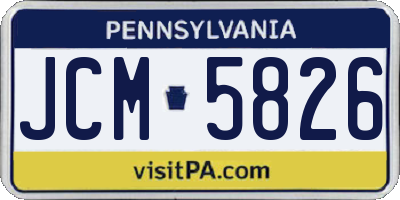 PA license plate JCM5826