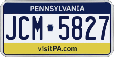 PA license plate JCM5827