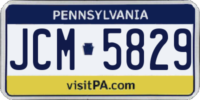 PA license plate JCM5829