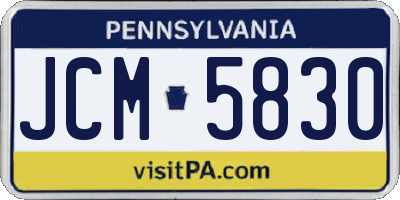PA license plate JCM5830