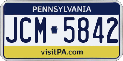 PA license plate JCM5842