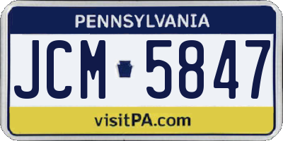 PA license plate JCM5847