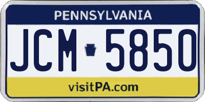 PA license plate JCM5850
