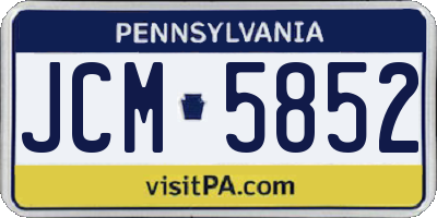 PA license plate JCM5852