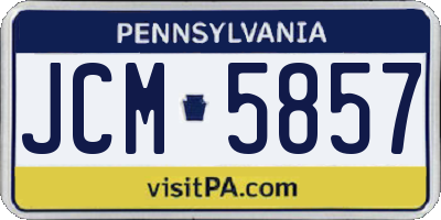 PA license plate JCM5857