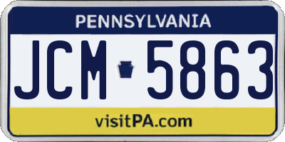 PA license plate JCM5863