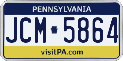 PA license plate JCM5864