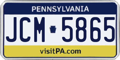 PA license plate JCM5865