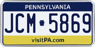 PA license plate JCM5869