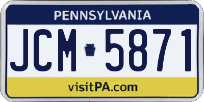 PA license plate JCM5871