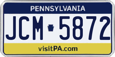 PA license plate JCM5872