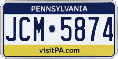 PA license plate JCM5874