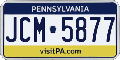 PA license plate JCM5877