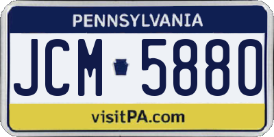 PA license plate JCM5880