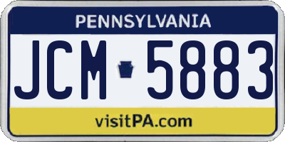 PA license plate JCM5883