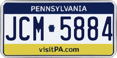PA license plate JCM5884