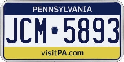 PA license plate JCM5893