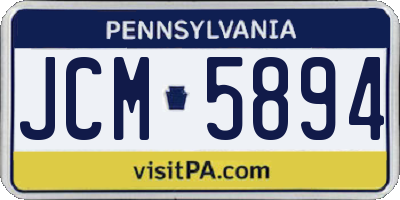 PA license plate JCM5894