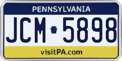 PA license plate JCM5898