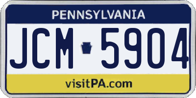 PA license plate JCM5904
