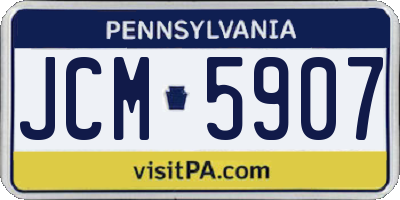 PA license plate JCM5907