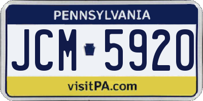 PA license plate JCM5920