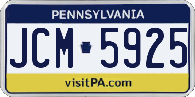 PA license plate JCM5925
