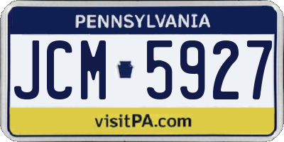 PA license plate JCM5927