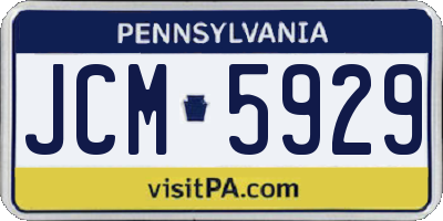 PA license plate JCM5929