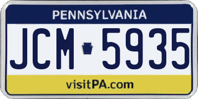 PA license plate JCM5935