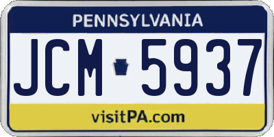 PA license plate JCM5937