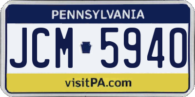 PA license plate JCM5940