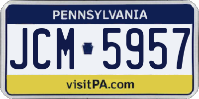 PA license plate JCM5957
